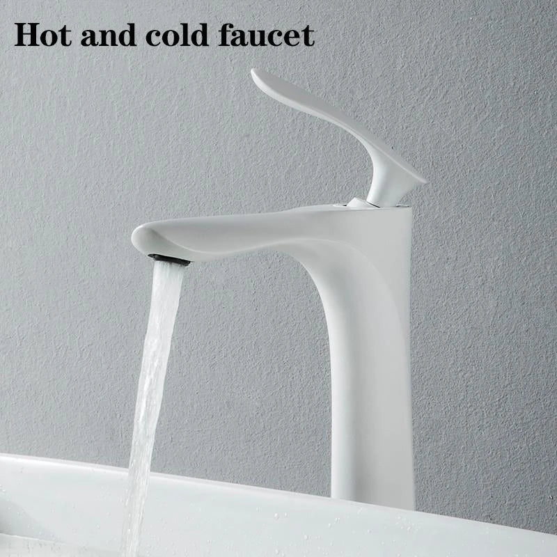 Bathroom Faucet kitchen Ceramics Cold Hot Water Basin Sink Mixer Tap Maple Leaf Deck Mounted Waterfall Tap Single Hole Tapware