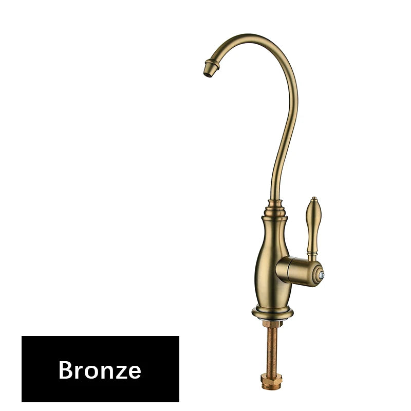 Awolf Kitchen Purifier Direct Drinking Faucet Solid Brass Kitchen Sink Tap for Cold Water Brushed Bronze Chrome / Gold WF010