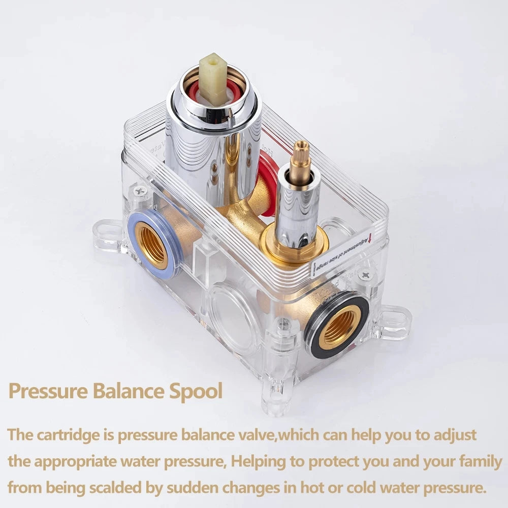 DQOK Thermostatic Shower Faucet Chrome  Bathroom  Shower Mixer Set Waterfall Rain Shower System Bathtub Faucet Taps