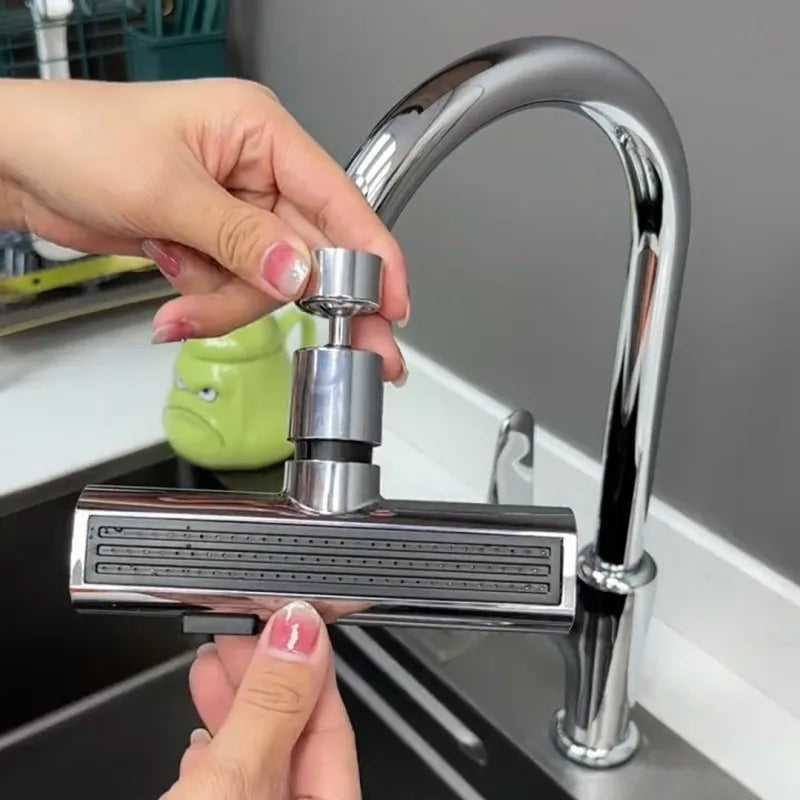 Premium Copper 360° Swivel Kitchen Faucet Head - 3 Modes (Bubble/Blade/Waterfall) Anti-Splash & High Pressure