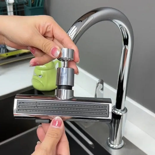 Premium Copper 360° Swivel Kitchen Faucet Head - 3 Modes (Bubble/Blade/Waterfall) Anti-Splash & High Pressure