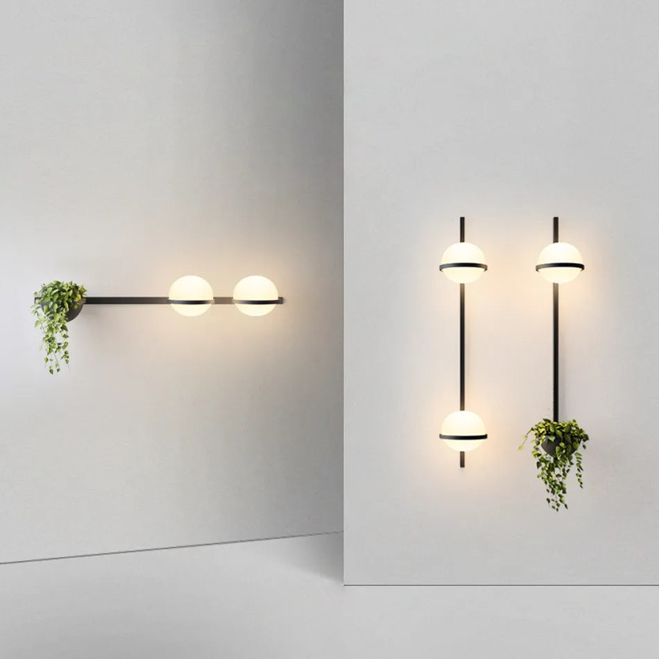 Modern LED decorative plant Wall Lamp creative rustic potted chandelier for living room Dining cafe bar kitchen art bedside lamp