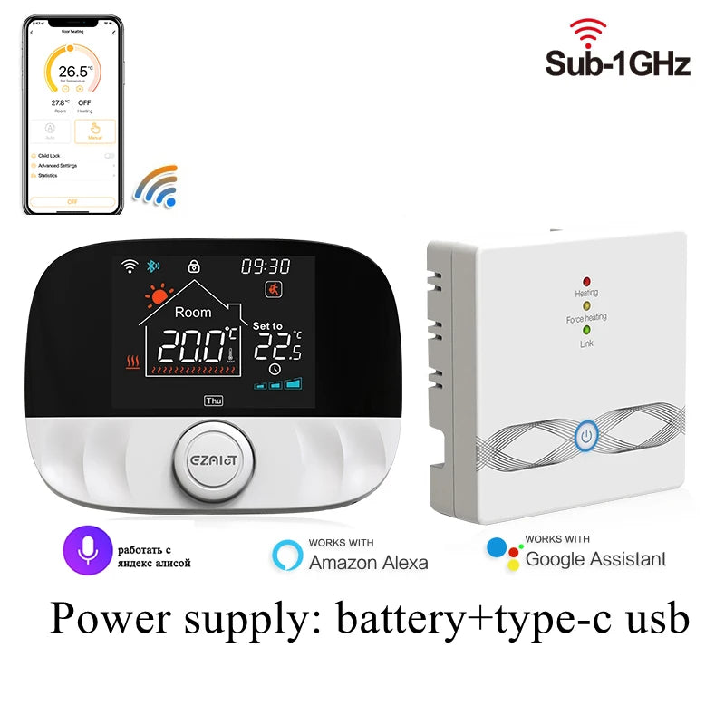 Smart RF Wireless Thermostat WiFi Tuya Gas Boiler Heating Temperature Remote Controller Receiver Programmable Thermoregulator