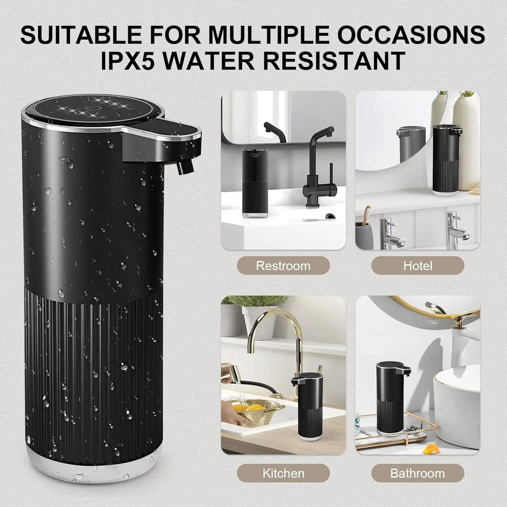 360ML Wall-Mounted IPX5 Waterproof 4-Levels Adjustable Rechargeable Electric Intelligent Automatic Sense Kitchen Soap Dispenser
