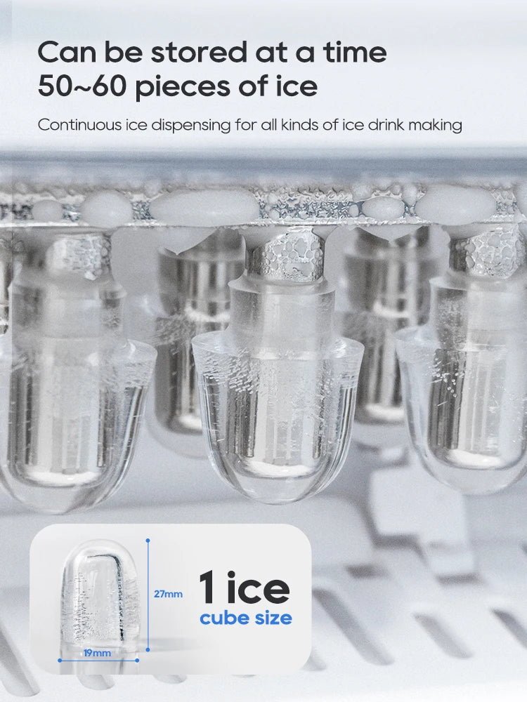 HiBREW Ice Maker Machine Automatic Home Ice Maker Self-Cleaning for Kitchen Office Bar Party 60Hz & 50Hz