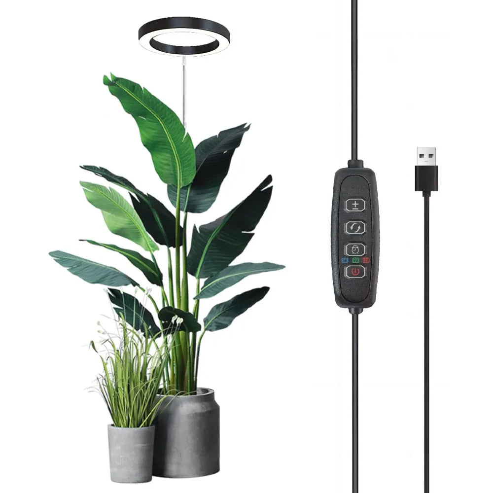 Plant growth light, full spectrum LED indoor plant lighting, height adjustable with automatic switch timer for 3/9/12 hours