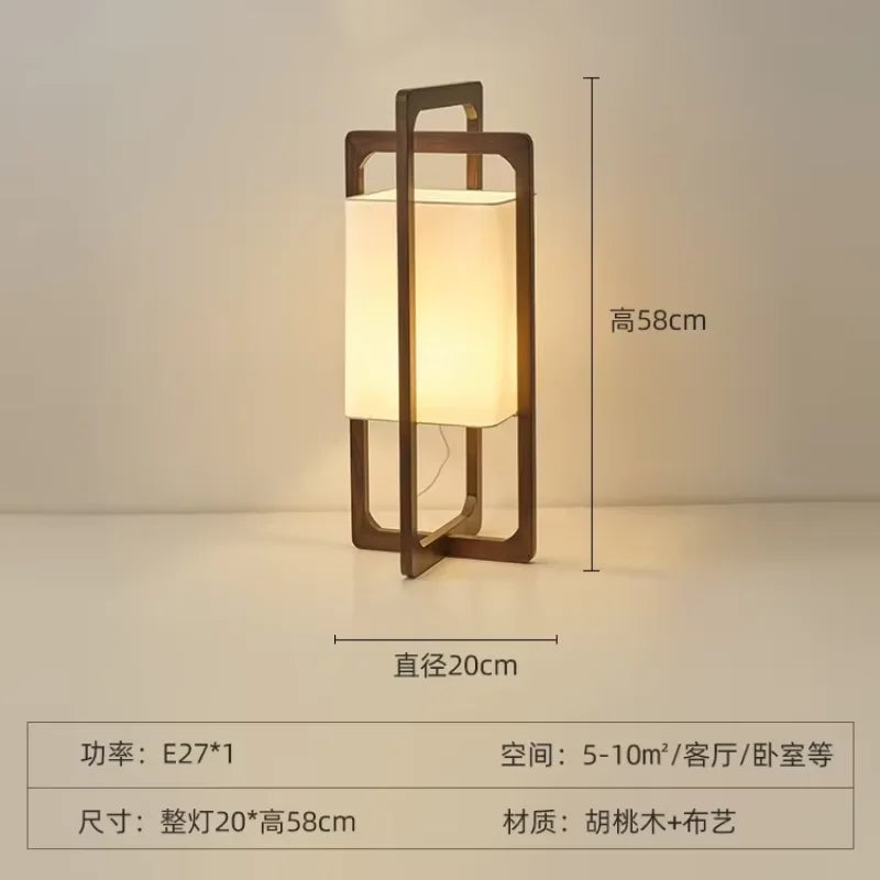 Vintage Wooden E27 Led Floor light Wabi Sabi Fabric Floor lamp for Hotel Bedroom living Room Tea Room Japan Wood Floor Lamp