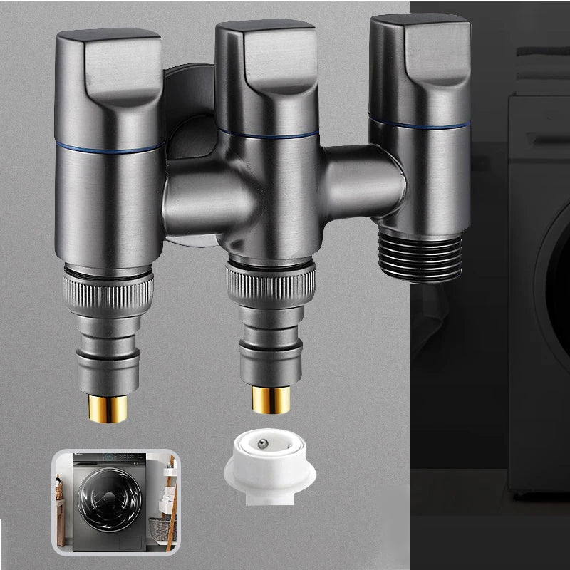 G1/2  Multi Function Washing Machine Faucet Brass Water Stop Quick Opening Angle Valve Wall Mounted  Bathroom Tool Accessories