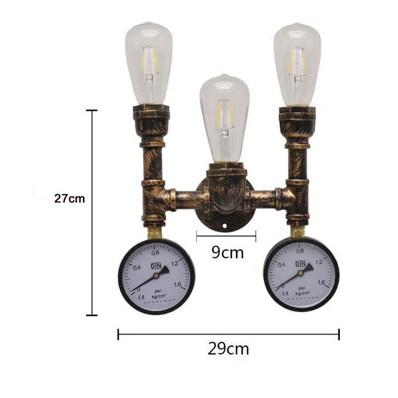 American retro industrial style E27 Edison wall lamp Steampunk tube restaurant stair aisle corridor cafe wall light Sconces bra