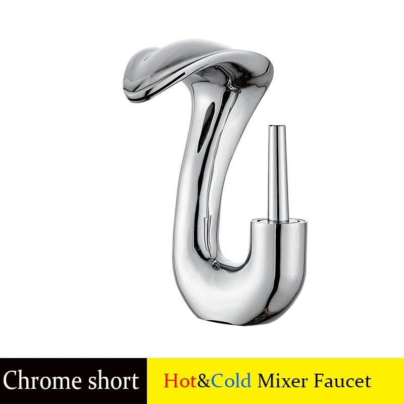 BAKALA Waterfall Chrome Single Handle Bathroom Faucet Solid Brass Dressing Table Sink Basin Tap with Drain Set