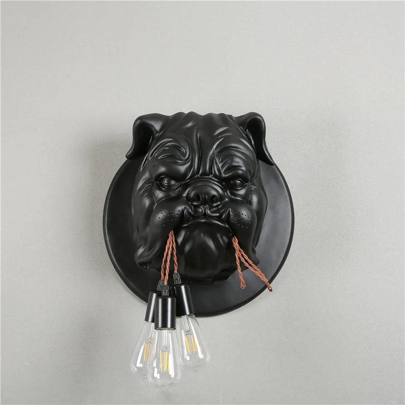 Modern Gorilla Resin Wall Lamps Art Deco Led Wall Sconce Kitchen Light Home Loft Industrial Vintage Luminaire Bulldog Wall light