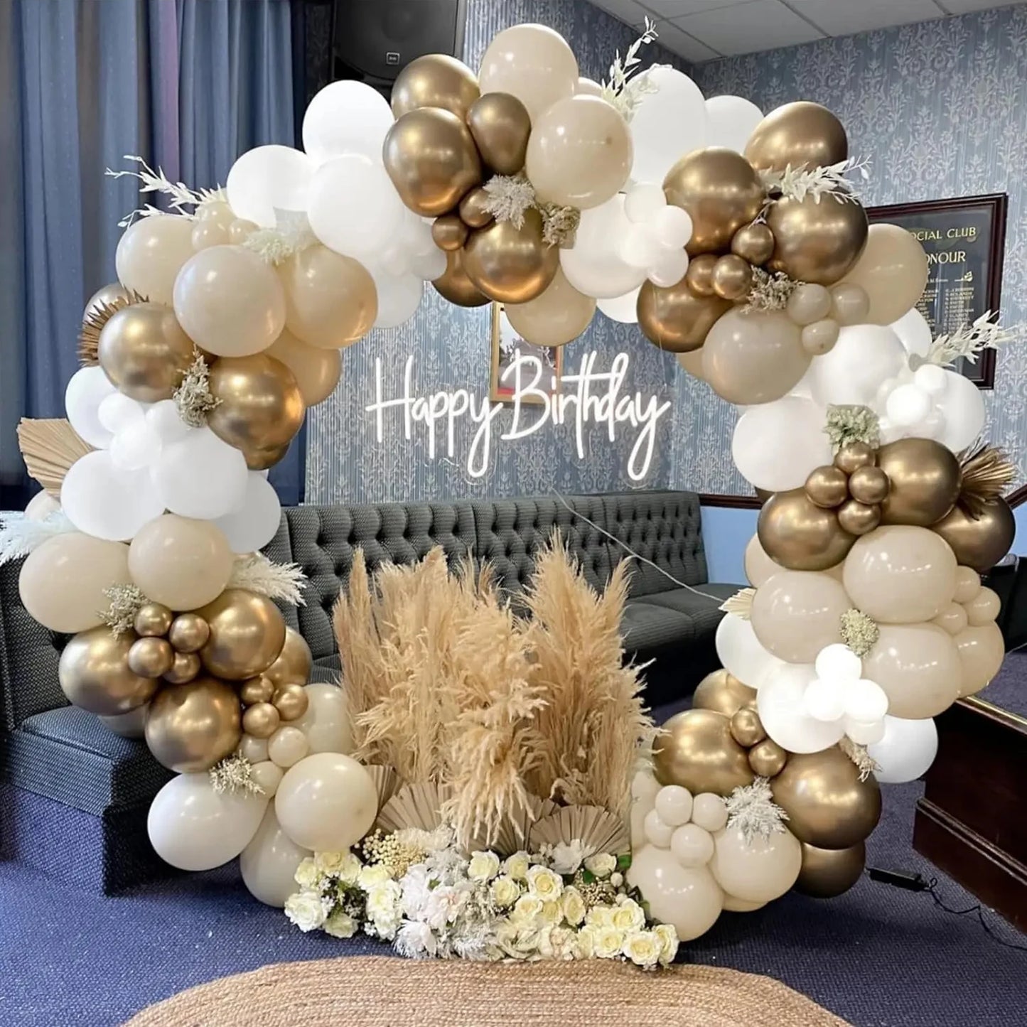 Sand White and Gold Balloon Garland Arch Kit for Bridal Wedding Engagement Baby Shower Latex Balloons Birthday Party Decorations