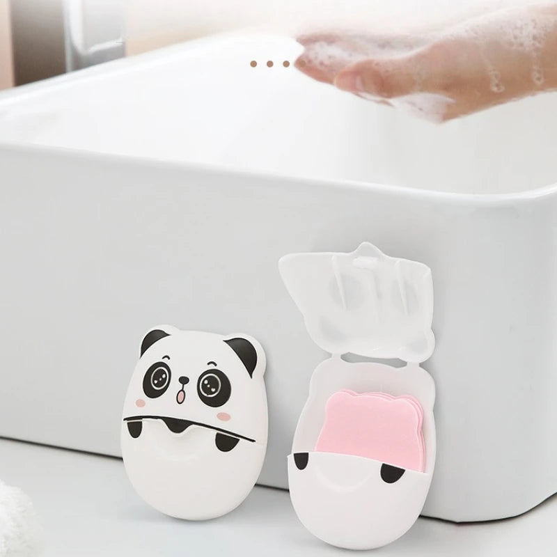 50Pcs Travel Soap Sheets Portable Soap Paper Bath Hand Outdoor Travel Cleaning Soap Sheet Fragrance Foam Suitable Camping