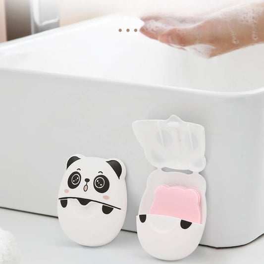 50Pcs Travel Soap Sheets Portable Soap Paper Bath Hand Outdoor Travel Cleaning Soap Sheet Fragrance Foam Suitable Camping