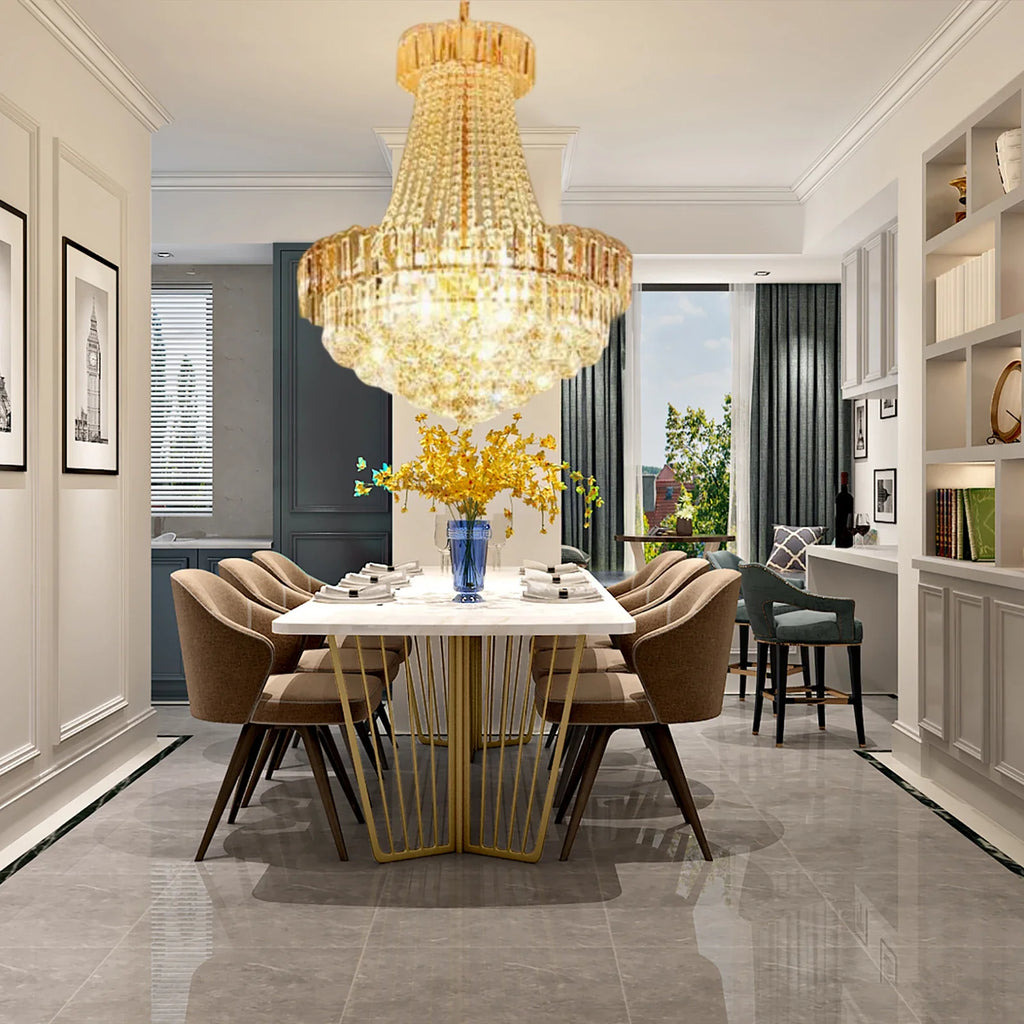 LED Kitchen Elegant Lamp Crystal Chandelier Ceiling Light Living Room Lighting Luxury Classic Lamp Classic Droplet Pendant Light