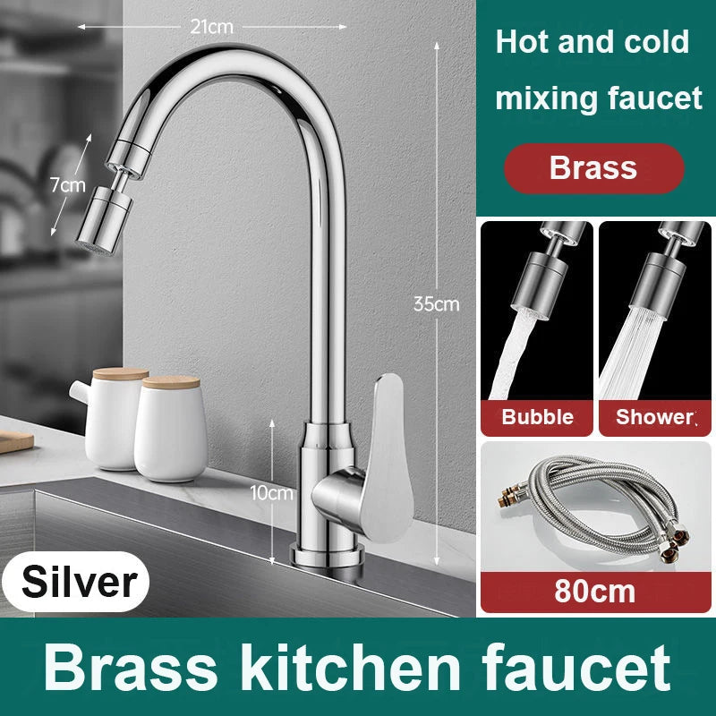 Kitchen Faucet Wash Basin Faucet Hot And Cold Wash Basin Dishwashing Pool Sink Splash-proof Boosting Hot And Cold Faucet