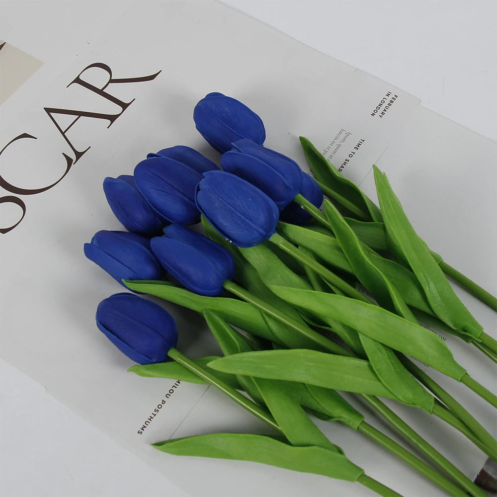 5 PCS Tulips Artificial Flowers Bunch Real Touch Tulip Flowers for Home Wedding Fake Flowers Bridal Bouquet Decoration