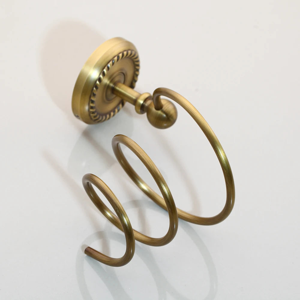 KEMAIDI Antique Brass Bathroom Accessories paper Holder Toilet Brush Rack Commodity Basket Shelf Soap Dish Robe Hook Hair Dryer