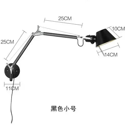 Simple Modern Foldable Wall Lights Long Swing Arm Adjustable Aluminum Sconces Lamps Telescopic Wall Lights for Bedroom