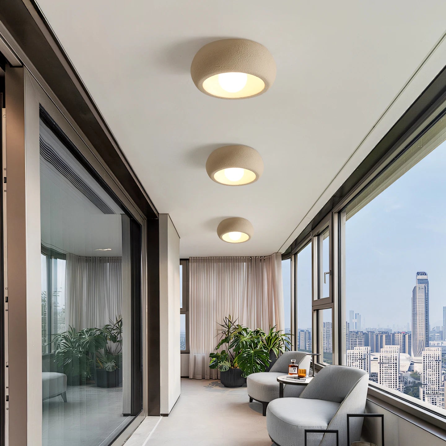 Nordic Minimalist Wabi Sabi Balcony LED Ceiling Lamp Modern Corridor Entrance Hall Fixture Home Decor Kitchen Kids Bedroom Light