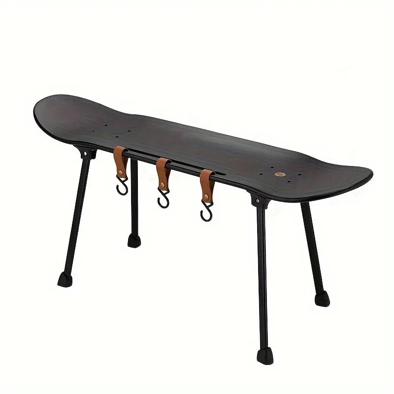 Skateboard-Inspired Foldable Table - Lightweight, Portable & Durable Stainless Steel for Outdoor Camping and Indoor Use