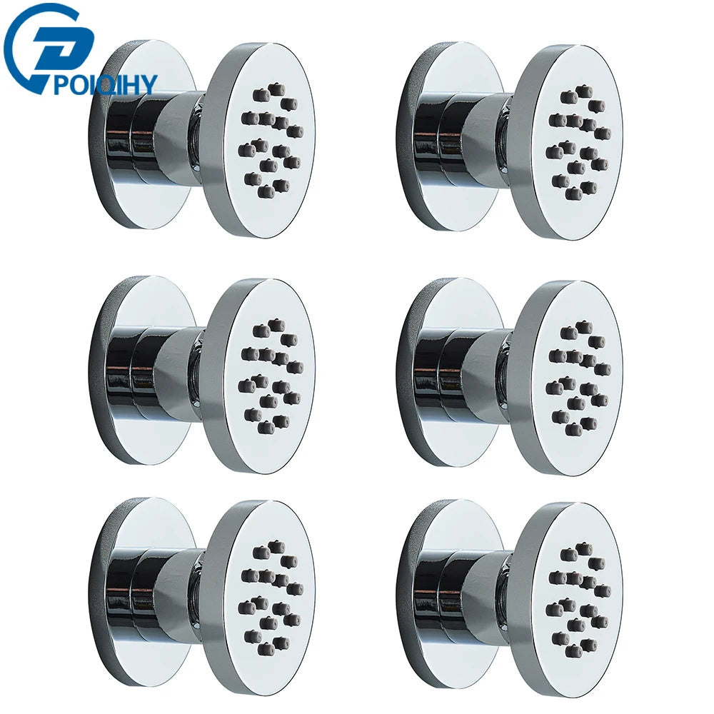 Chrome SPA Shower Sprayer Shower Body Jet Round Massage Jets Brass Bodyspray Concealed Installation Shower Jets