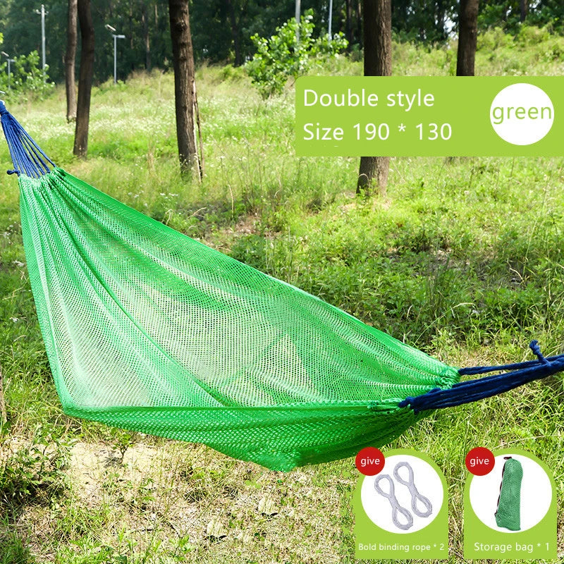Ice Silk Outdoor Camping Swing Hammock Sturdy Portable Breathable Mesh Ice Silk Hammock Bed Hang Cooling Hammock For Garden