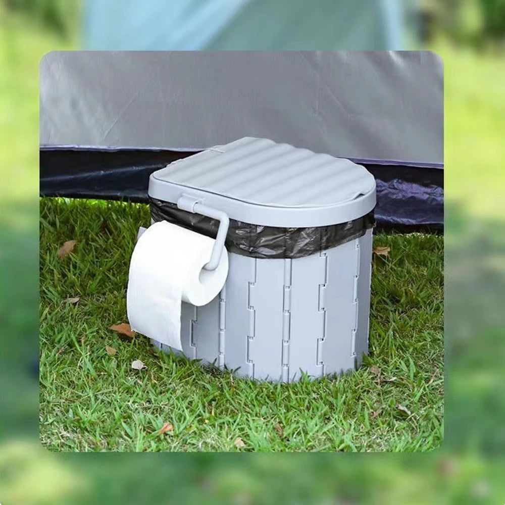 Portable Folding Toilet with Lid Travel Bucket Toilet Seat Car Folding Toilets Camping Toilet Emergency Toilet