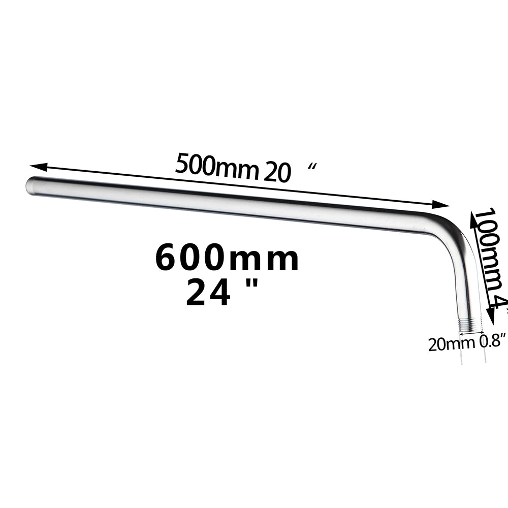 YANKSMART Chrome Polished Shower Arm Stainless Steel Bathroom Accessories  Showers Arm For Head Wall Mounted Luxury Shower Pipe