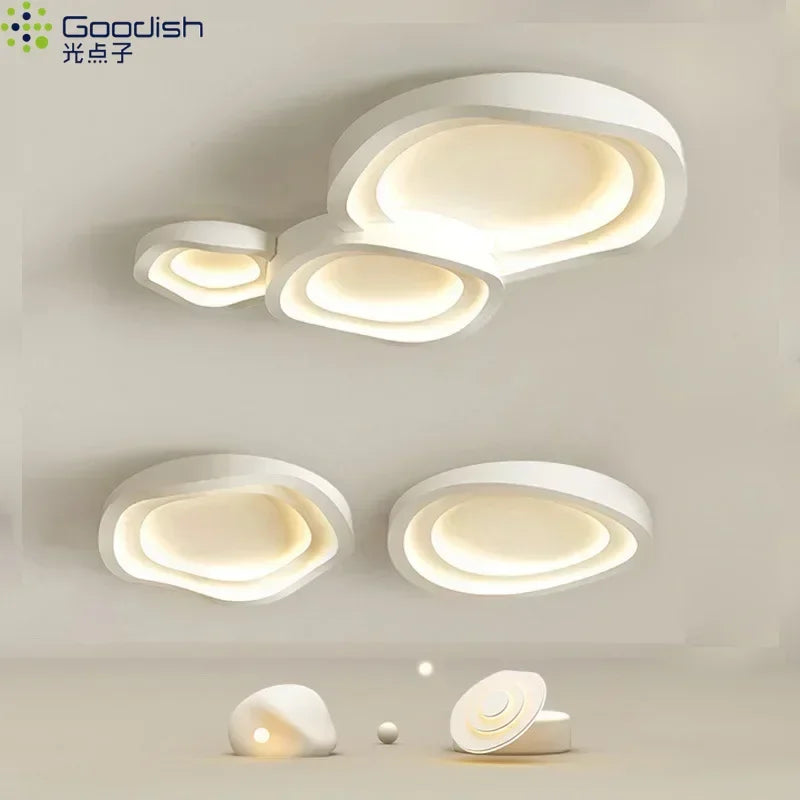 Modern Nordic Led Ceiling Lights Round Minimalist Lamps for Kitchen Living Dining Children's Room Art Home Decoration Chandelier