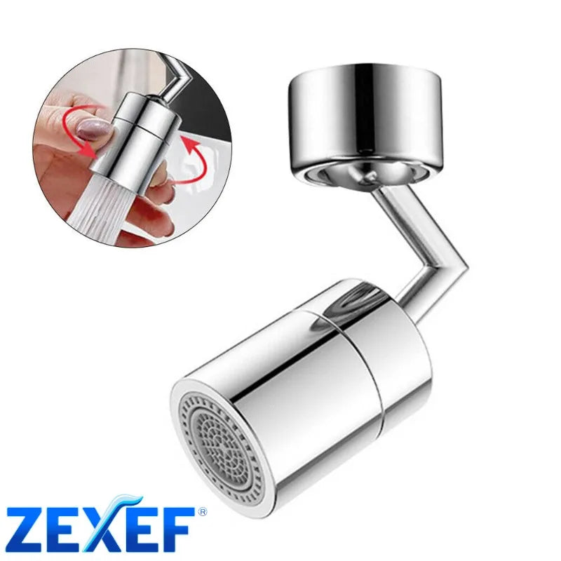 ZEXEF 720° Swivel Faucet Spray Head Kitchen Tap Aerator Bathroom Rotatable Extension Faucet Filter Nozzle Dual Mode Water Saving