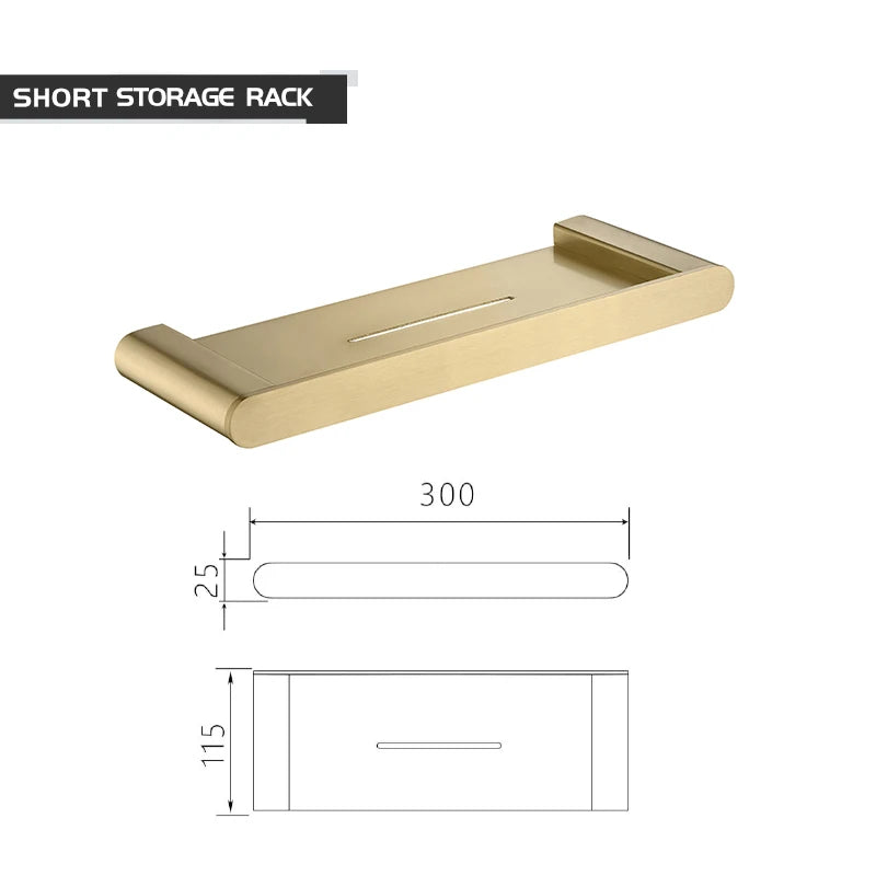 Bathroom Accessories Hardware Set Brushed Gold Robe Hook Towel Rail Bar Rack Toilet Brush Tissue Paper Holder Soap Dish Shelf