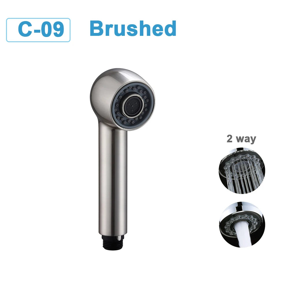 G1/2 Kitchen Faucet Head Pull Out Shower Nozzle Sprayer Bathroom Sink Tap Replacement Accessory Black Silver Golden Head Aerator