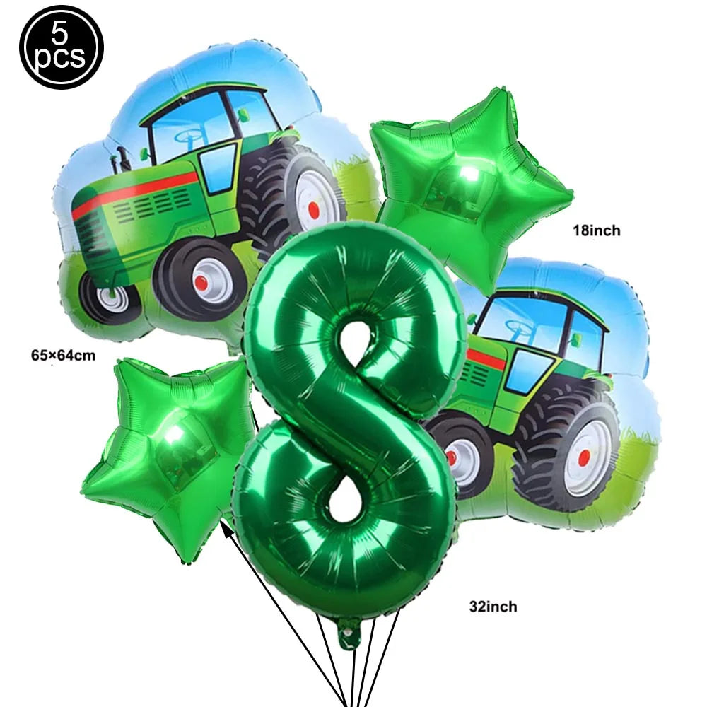 Tractor Cake Topper Green Farm Vehicle Cars Happy Birthday Cake Topper Kids Farm Tractor Themed Party Tractor Cake Decortions