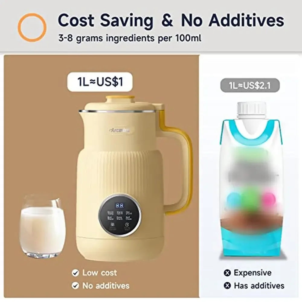 Homemade Nut Milk Maker with Automatic Program Almond Oat Soy Plant-Based Beverages and Smoothies 20oz(600ml Nut Milk Maker with