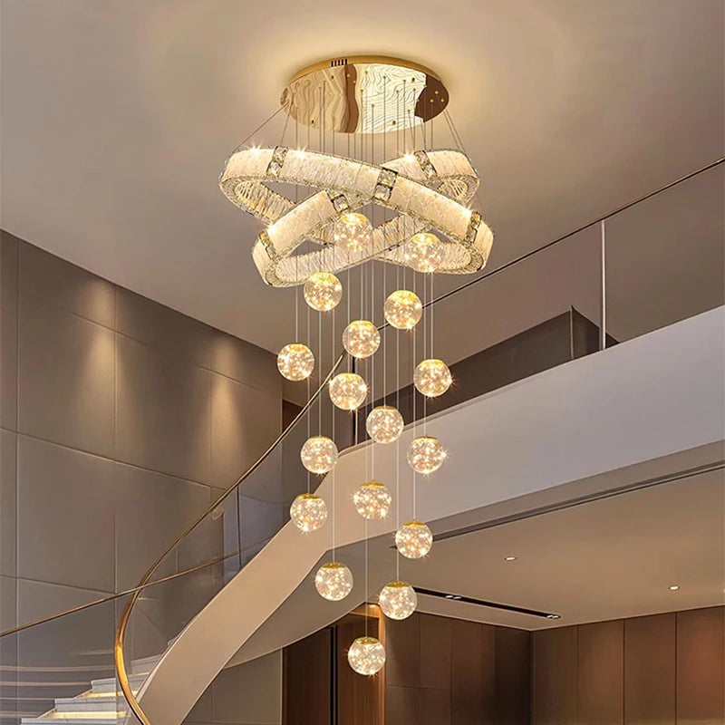 Modern home decor led lights pendant light lamps forstaircase Chandeliers for living room hanging light indoor lighting