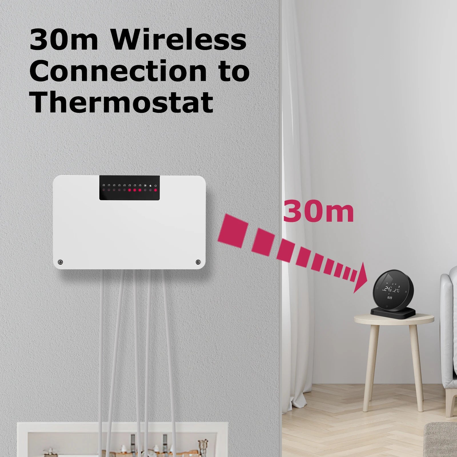 Beok CCT-28-X Thermostat Controller Wireless Wifi Zone Heating  8-channel for Gas Boiler Water Floor Heating System Actuator