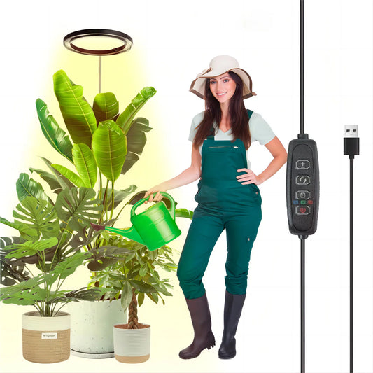 Plant growth light, full spectrum LED indoor plant lighting, height adjustable with automatic switch timer for 3/9/12 hours