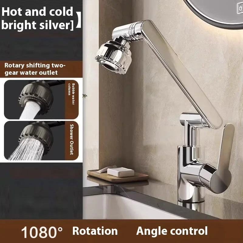 Water Faucet Tap Multifunctional Swivel Extender Filter Robotic Extension Arm Fit Bidet Bubbler Sink for Bathroom Facilities