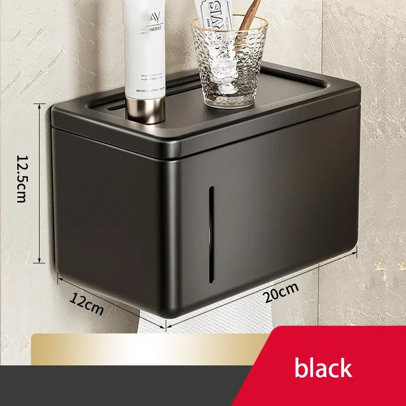 Toilet paper holder wall mounted waterproof roll paper holder toilet paper towel drawer storage rack bathroom accessories