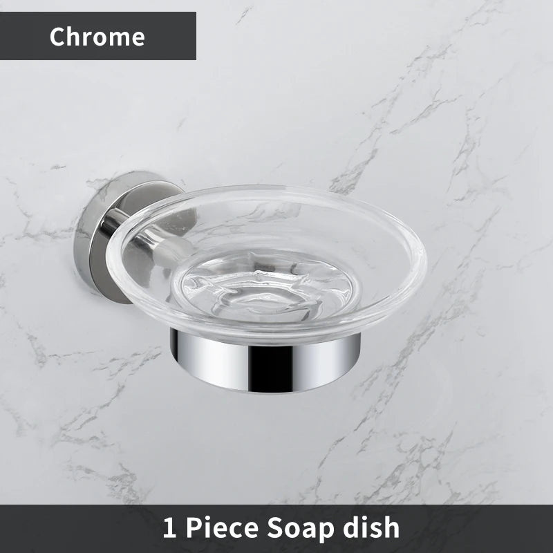 High Quality Soap Rack Wall Mounted Stainless Steel Brushed Gold Chrome Black Rose Gold Soap Dish Holder Bathroom Set