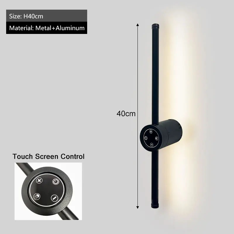 Touch Screen Control Dimming LED Wall Lights Wall Sconce Hardwire Tricolor Lights 360° Rotatable Touch Switch LED Wall Lamps