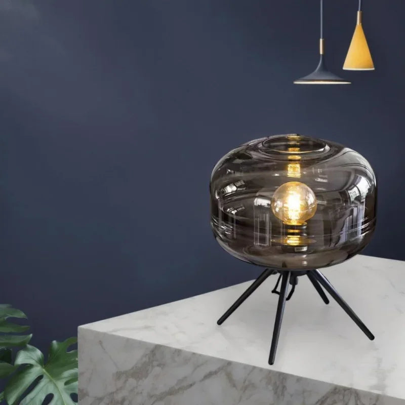 Nordic Minimalist Glass LED Desk Lamp Bedroom Headboard Study Designer Creative Living Room High-end Atmosphere Table Light