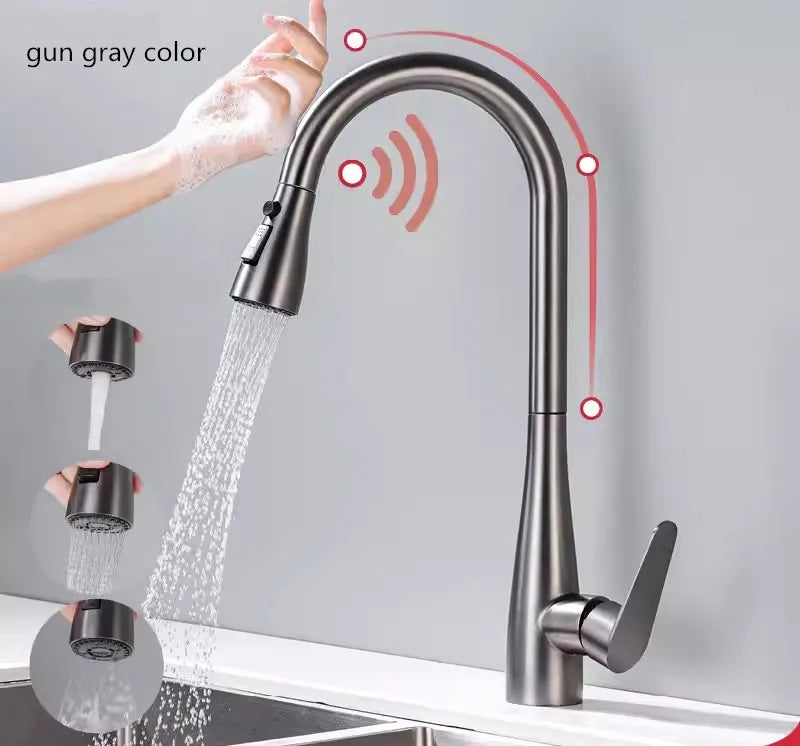 Smart Touch Kitchen Faucets Crane For Sensor Kitchen Water Tap Sink Mixer Rotate Touch Faucet Sensor Water Mixer