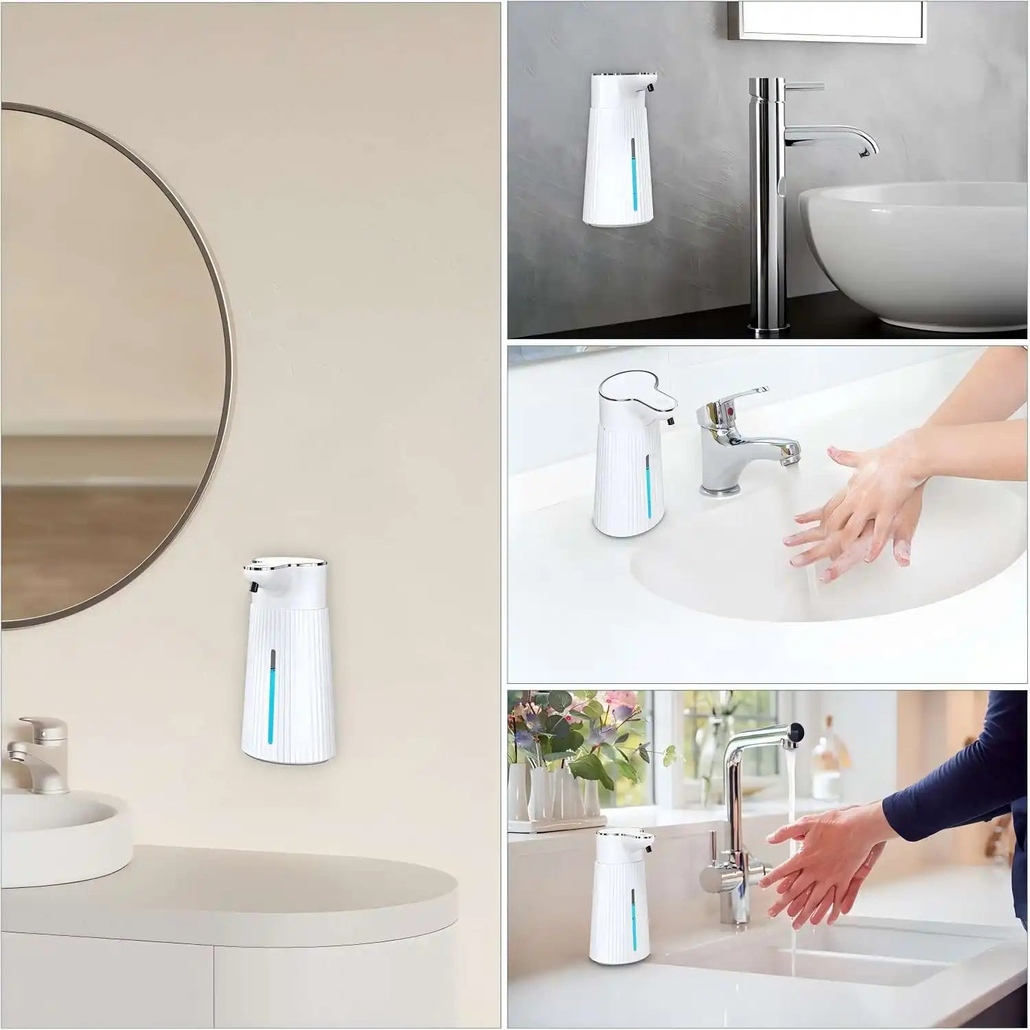 400ML Light Display Wall-Mounted Desktop Infrared Automatic Smart Sensor Soap Dispenser Hand Dish Sanitizer Pump Washing Machine