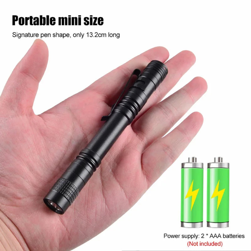 UV Flashlight 365nm Ultraviolet Torch Portable With For Pen Clip Pet Urine Scorpion Detector UV Lamp AAA Batteries Violet Light
