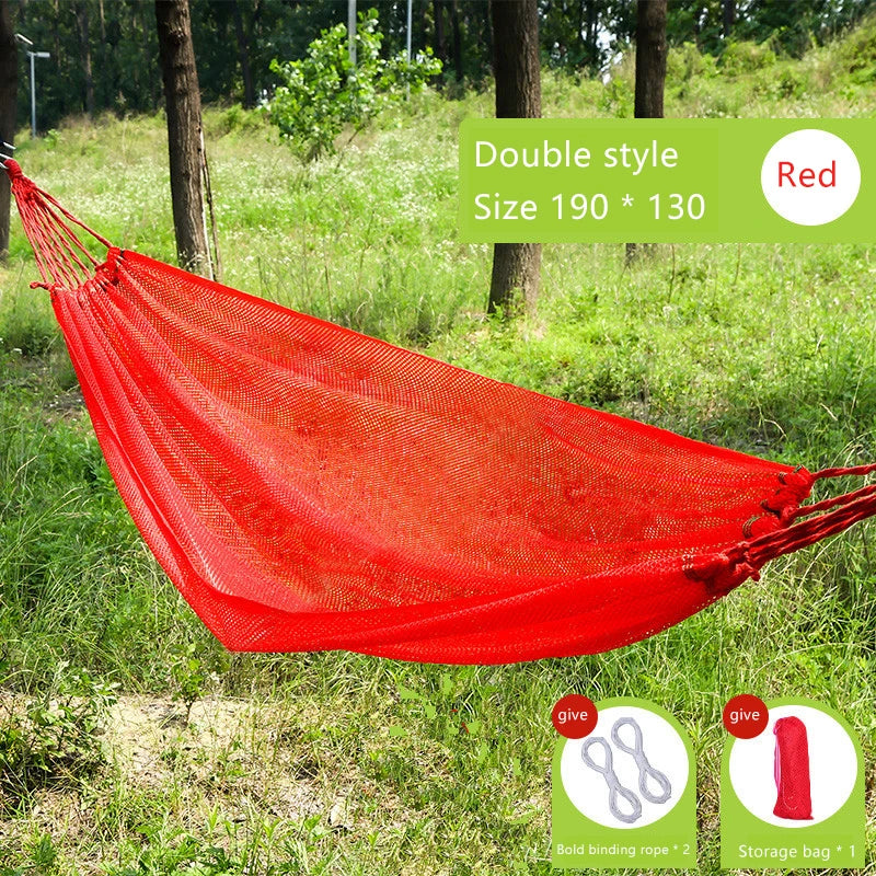 Ice Silk Outdoor Camping Swing Hammock Sturdy Portable Breathable Mesh Ice Silk Hammock Bed Hang Cooling Hammock For Garden