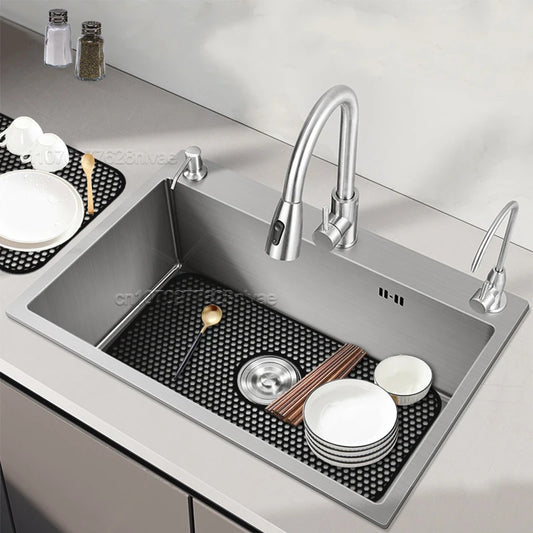 Silicone Sink Mat Heat-Resistant Sink Protectors Multifunctional Kitchen Bottom Protective Mats Kitchen Sink Grid Accessories