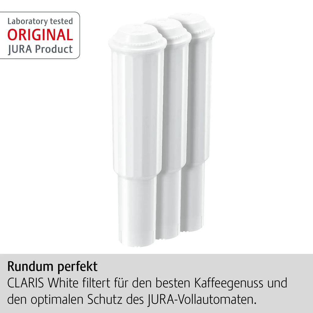 JURA - CLARIS White filter cartridge against limescale deposits - TÜV-certified Hygiene - Pack of 3 - 68739