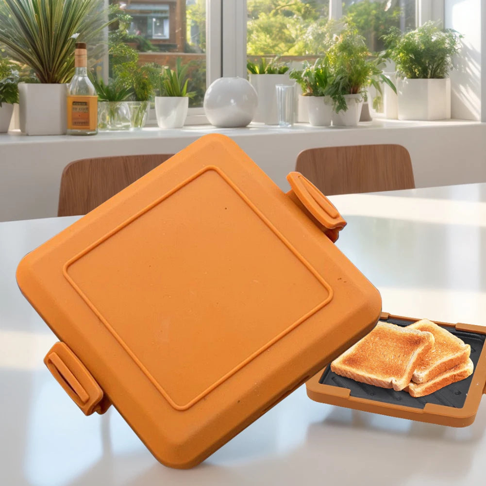 Microwavable Toast Maker No Electricity Wireless Waffle Maker Time Saving Microwave Oven Breakfast Machine for Fast Breakfast